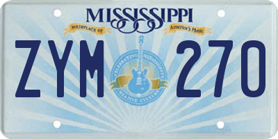 MS license plate ZYM270