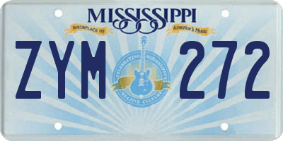 MS license plate ZYM272