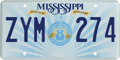 MS license plate ZYM274