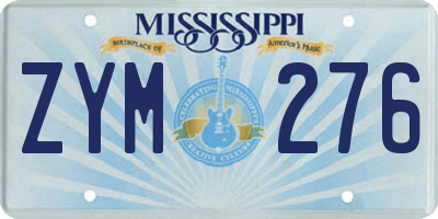 MS license plate ZYM276