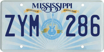 MS license plate ZYM286