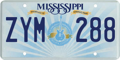 MS license plate ZYM288