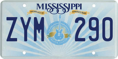MS license plate ZYM290