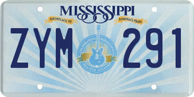 MS license plate ZYM291