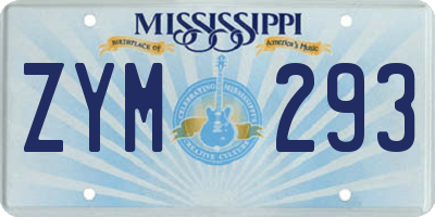 MS license plate ZYM293