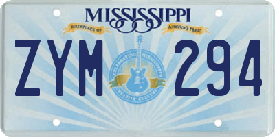 MS license plate ZYM294