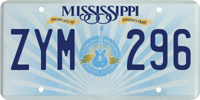 MS license plate ZYM296