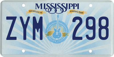 MS license plate ZYM298
