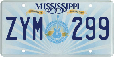 MS license plate ZYM299