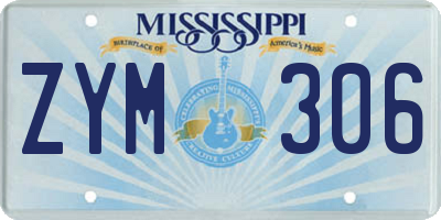MS license plate ZYM306