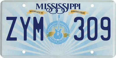 MS license plate ZYM309