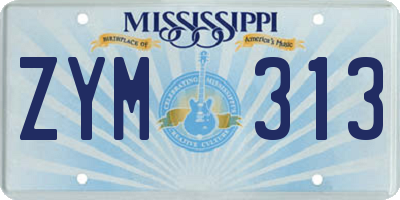 MS license plate ZYM313