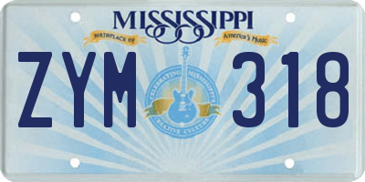 MS license plate ZYM318