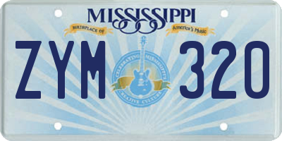 MS license plate ZYM320