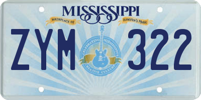 MS license plate ZYM322