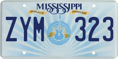 MS license plate ZYM323