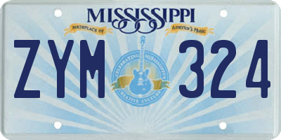 MS license plate ZYM324