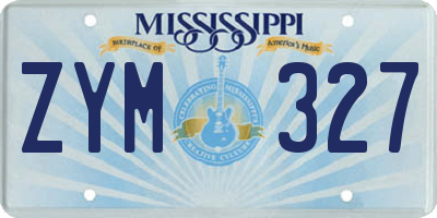 MS license plate ZYM327