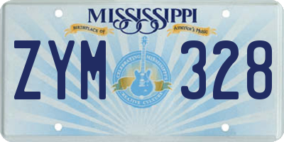 MS license plate ZYM328
