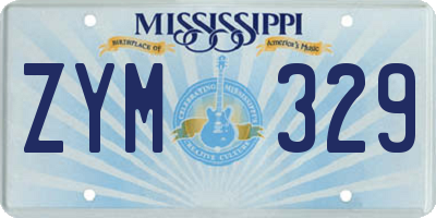 MS license plate ZYM329