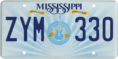 MS license plate ZYM330