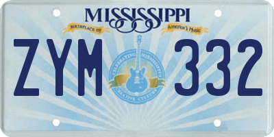MS license plate ZYM332