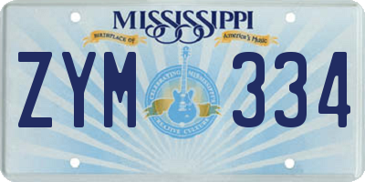 MS license plate ZYM334