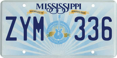 MS license plate ZYM336
