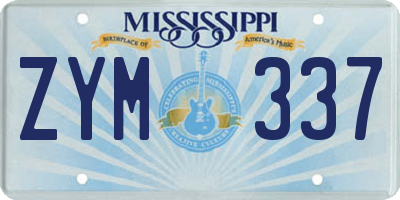 MS license plate ZYM337