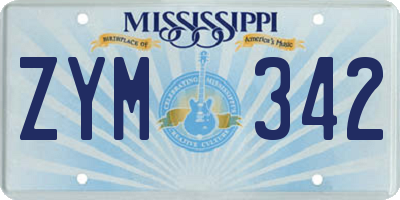 MS license plate ZYM342