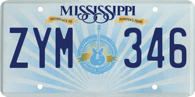 MS license plate ZYM346