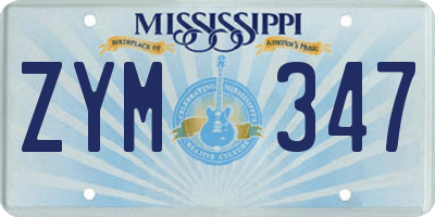 MS license plate ZYM347