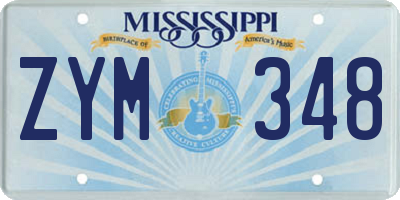 MS license plate ZYM348