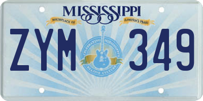 MS license plate ZYM349