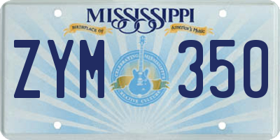 MS license plate ZYM350