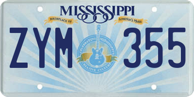 MS license plate ZYM355