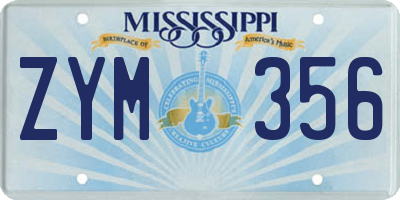 MS license plate ZYM356