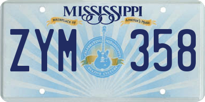 MS license plate ZYM358