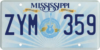 MS license plate ZYM359