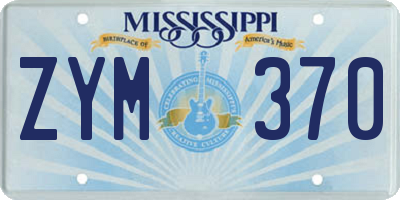 MS license plate ZYM370