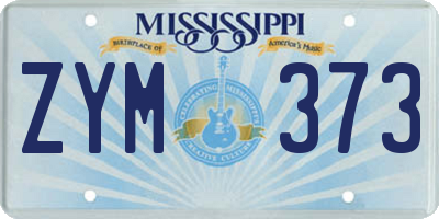 MS license plate ZYM373