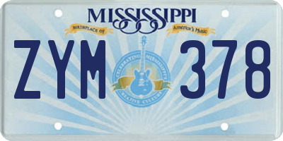 MS license plate ZYM378