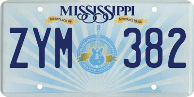 MS license plate ZYM382