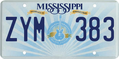 MS license plate ZYM383