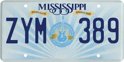 MS license plate ZYM389