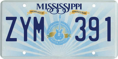 MS license plate ZYM391