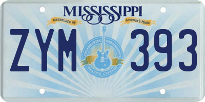MS license plate ZYM393