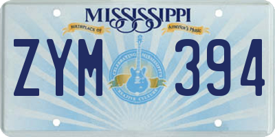 MS license plate ZYM394