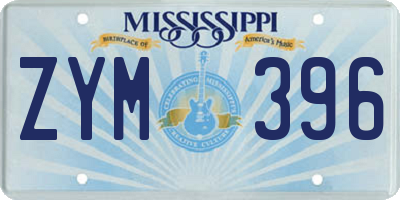 MS license plate ZYM396