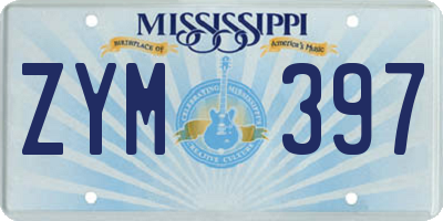 MS license plate ZYM397